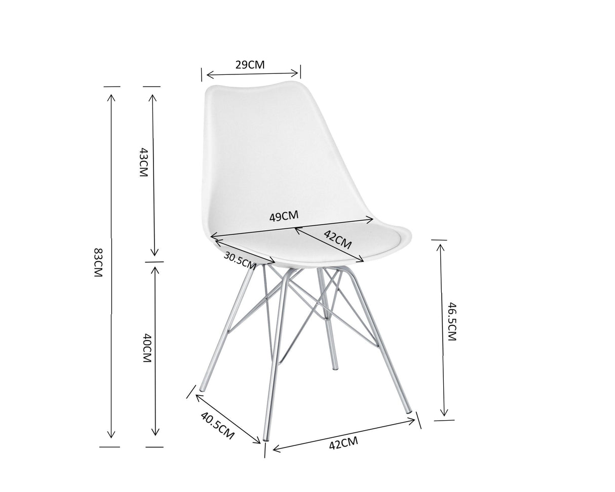 Chaise Style Scandinave en métal - Pas cher et design - Collection Epura