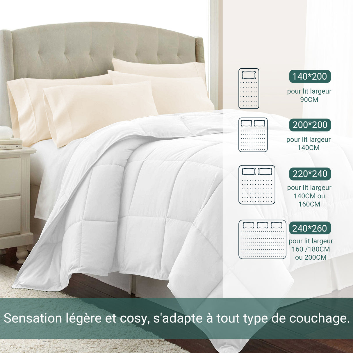 Couette Magique : Pur produit d'été avec 170 g/m² de garnissage microfibre
