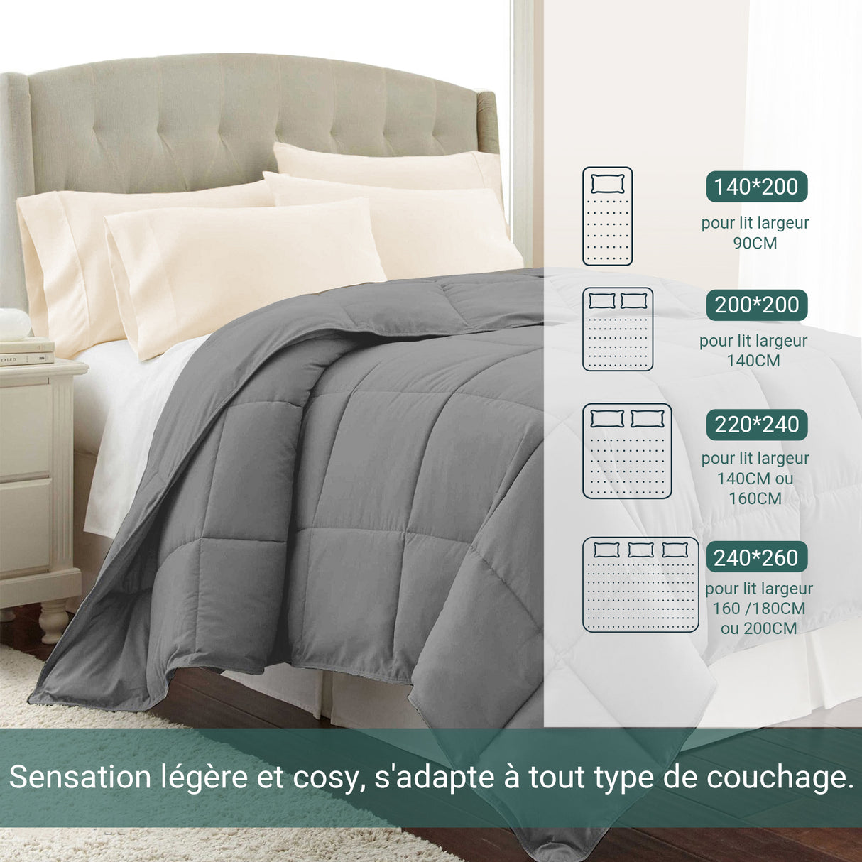 Couette Magique : Pur produit d'été avec 170 g/m² de garnissage microfibre