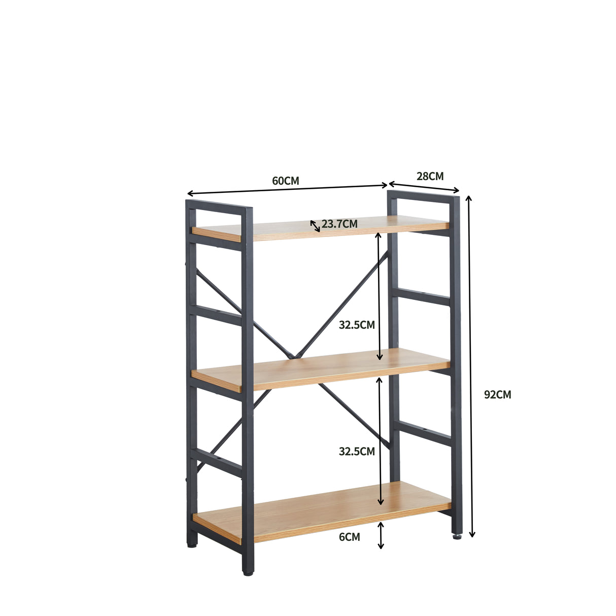 Étagère Seattle : Style industriel, Bois et métal