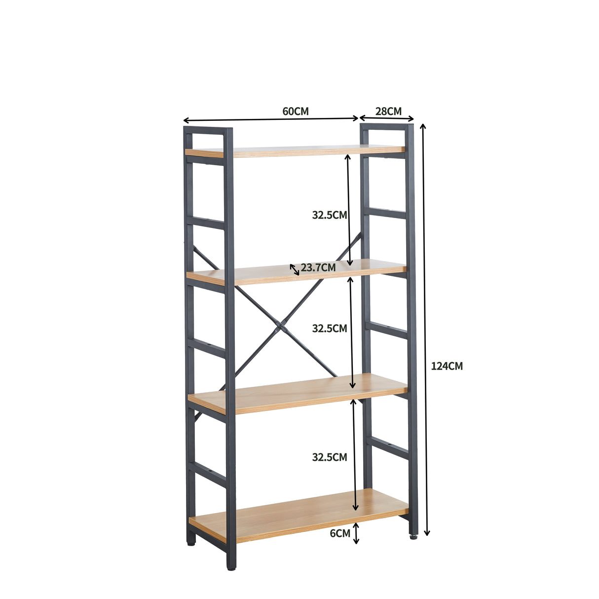 Étagère Seattle : Style industriel, Bois et métal