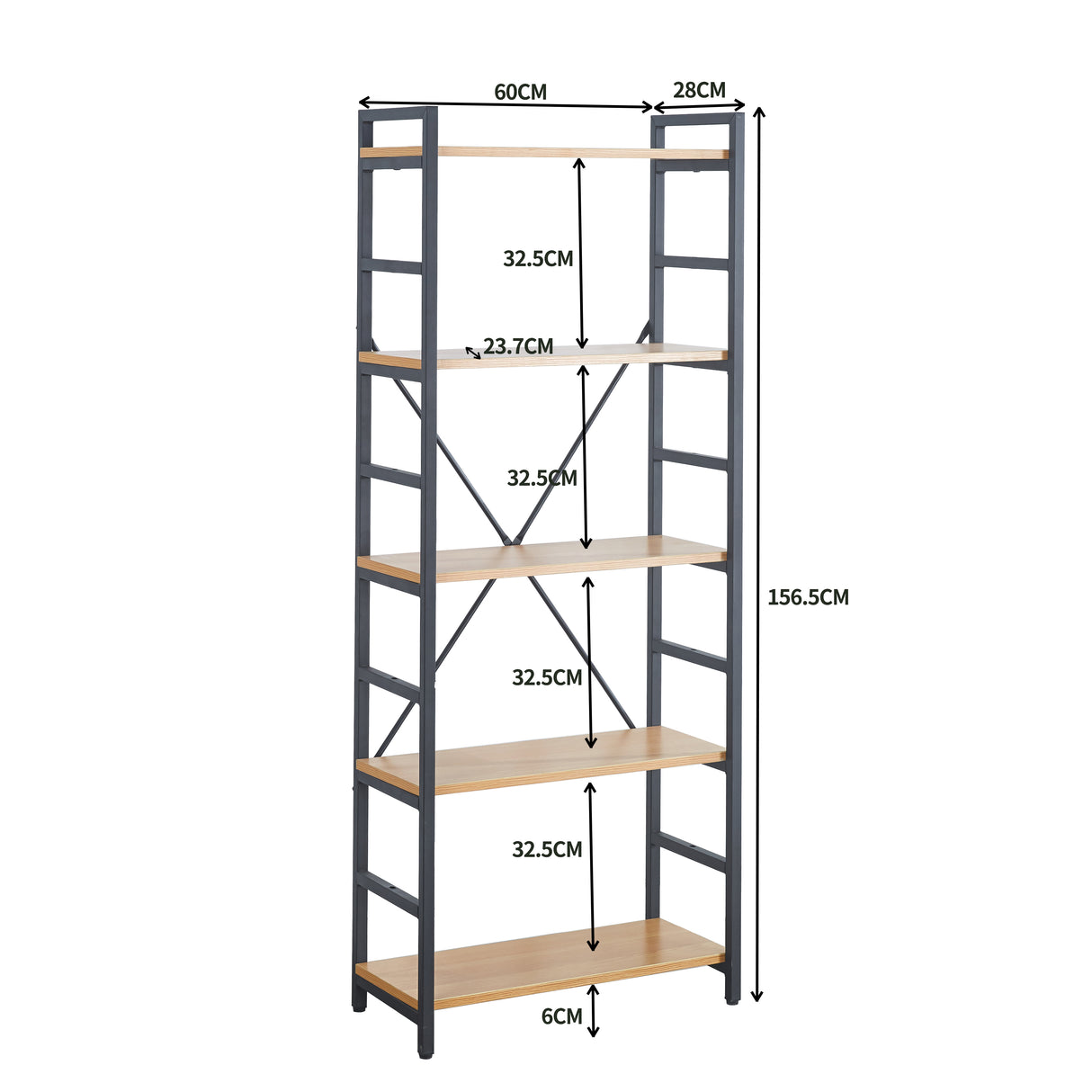 Étagère Seattle : Style industriel, Bois et métal