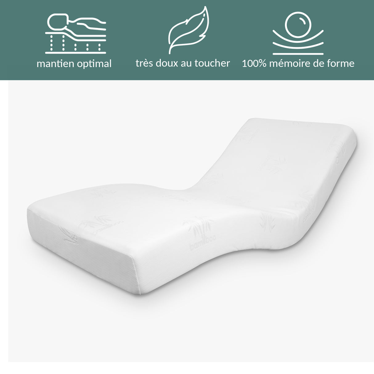 Matelas pour Lit de relaxation Électrique : Mémoire de forme et déhoussable