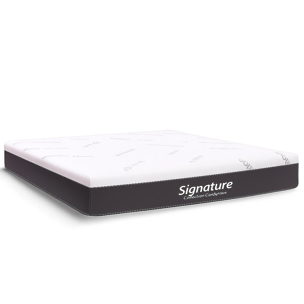 Matelas Signature : Mousse à mémoire de forme et Mousse Haute Résilience, 24 cm, Déhoussable