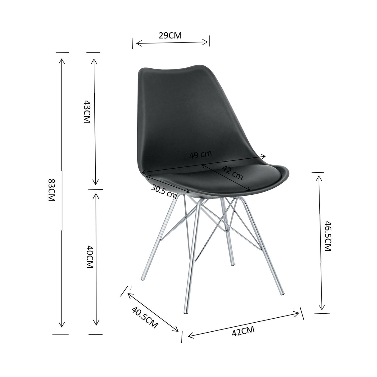 Chaise Style Scandinave en métal - Pas cher et design - Collection Epura