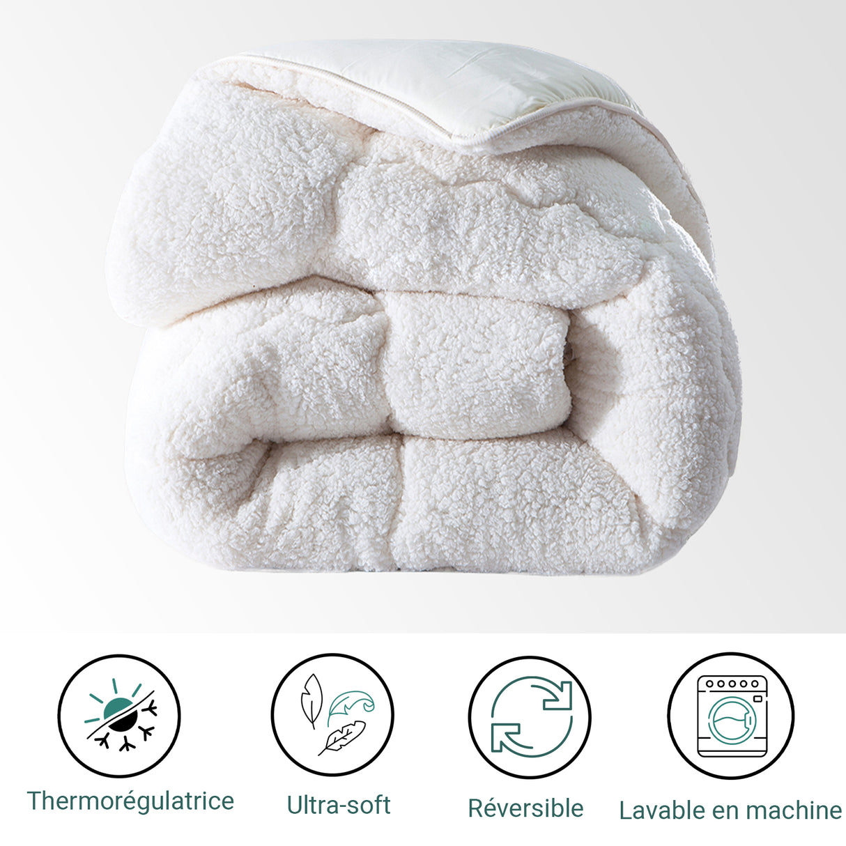 Couette Séréna Blanche : Réversible Eté-Hiver