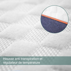 Matelas XXL | 32 cm | Mémoire de forme et mousse Haute Résilience | Déhoussable | Soutien morphologique
